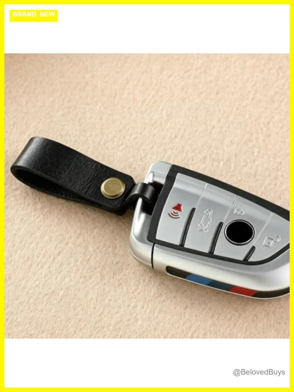 Faux Leather Keychain Strap Detachable Car Key Holder Robust Snap Fob Belt Loop